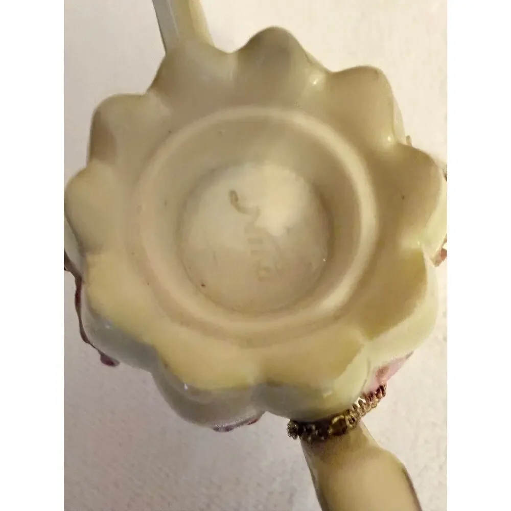Vintage German Nini Decorative Scalloped Miniature Teapot. Hand painted.